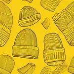 yellow rib-knit beanie image